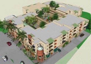 Ocean St SW corner aerial view, artist rendering